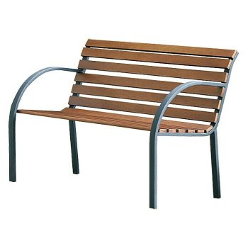 Sunfun Banco de jardín Saale Ancho: 122 cm - Madera dura - Marrón natural