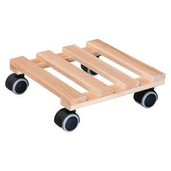 Soporte con ruedas para plantas Classic Soft Cuadrado - Haya - Carga máx.: 100 kg|Mínimo 10 unidades