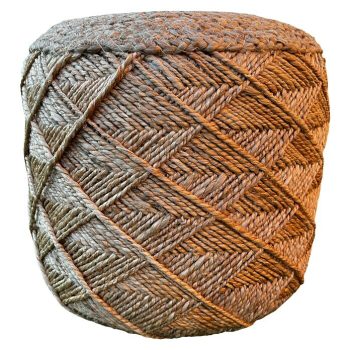 Puf Cuerda x Al: 40 x 35 cm - Marrón