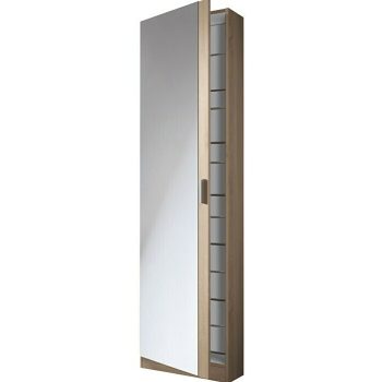 Zapatero Kristal L x An x Al: 20 x 50 x 180 cm - Roble - Espejo