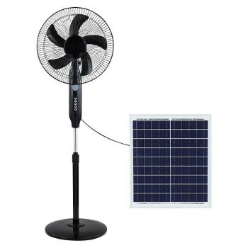 Ventilador de pie con batería y panel solar Diámetro: 45 cm - 25 W - Altura: 120 cm