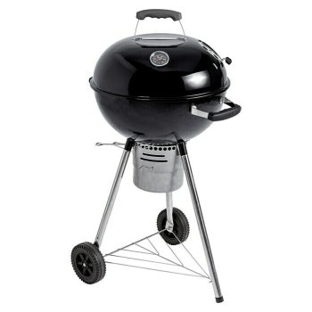 Kingstone Barbacoa redonda con tapa Bullet 47 Diámetro de la superficie de la parrilla: 47 cm - Negro