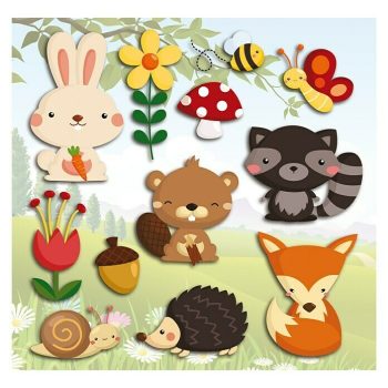 Adhesivos decorativos 3D Animales Animales - Multicolor - 30 x 30 cm