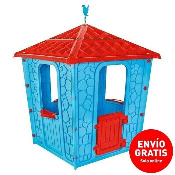 Caseta infantil Stone L x An x Al: 114 x 114 x 151 cm - Plástico - Azul/Rojo