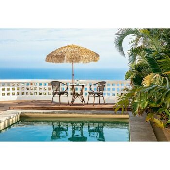 Mesa de jardín Sibuco L x An x Al: 70 x 70 x 74 cm - Marrón oscuro