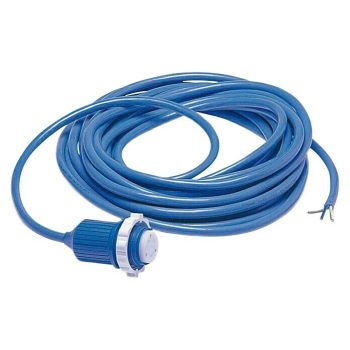 Cable eléctrico con conector y capuchón 15 m - Azul