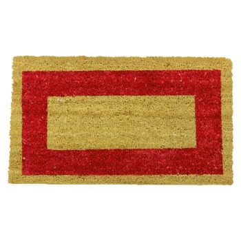 Felpudo de coco Cenefa Natural/Rojo - 70 x 40 cm - Mínimo 20 unidades