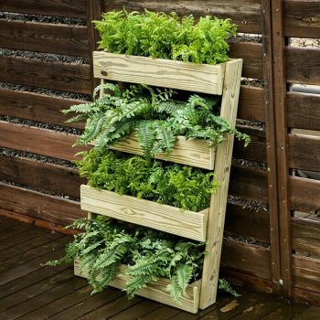 Huerto vertical suelo 4 bandejas 70 x 35 x 100 cm - Madera - Natural - 28 l