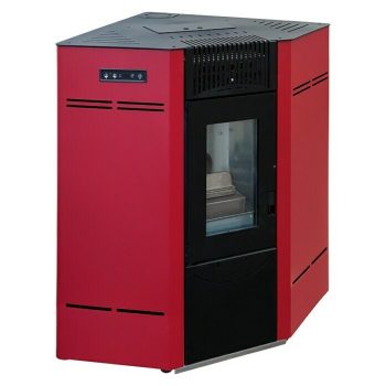 Estufa de pellets Esquina 10 4,32 kW - 9,25 kW - Volumen de calefacción: 200 m3 - Burdeos