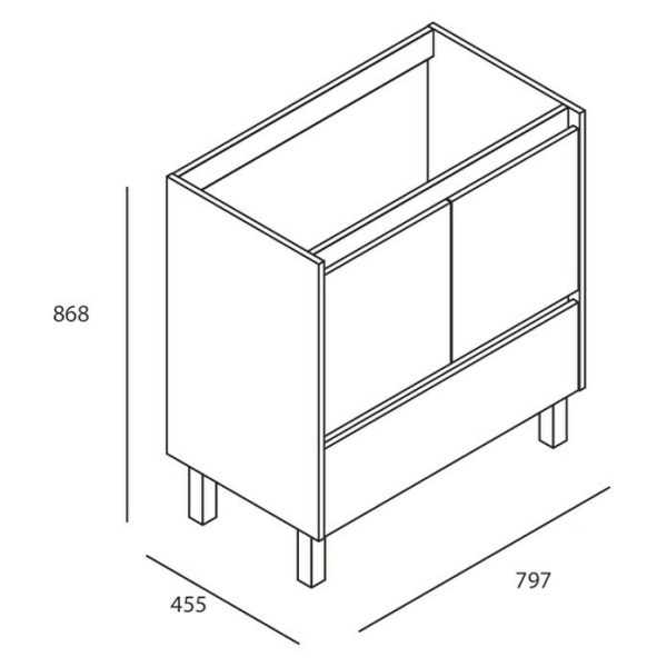 Mueble de lavabo Isla L x An x Al: 45,5 x 79,7 x 86,8 cm - Blanco