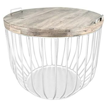 Mesa auxiliar de jardín Claude x Al: 59 x 48,5 cm - Blanco