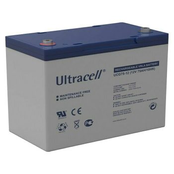 Batería de gel solar Ultracell 75 Ah - L x An x Al: 16,8 x 25,9 x 21,4 cm
