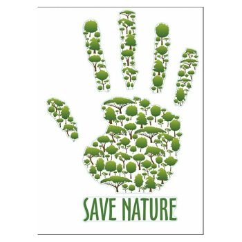 Vinilos decorativos Save Nature 1 pzs. - Verde - An x Al: 48 x 68 cm