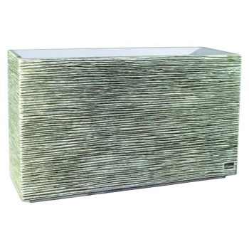 Macetero para plantas Castellón Dimensiones externas L x An x Al: 58 x 25 x 37 cm - Material compuesto - Ceniza