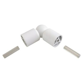 Codo de 90o a 180o para pasamanos Blanco Diámetro: 40 mm - Aluminio