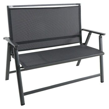 Sunfun Maja Banco de jardín 2 plazas An x Pr x Al: 119 x 67 x 96 cm - Antracita - Abatible