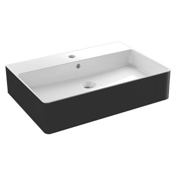Camargue Lavabo Los Angeles 60,5 x 42 cm - Sin esmalte especial - Orificios para grifo: Medio - Con desbordamiento - Negro