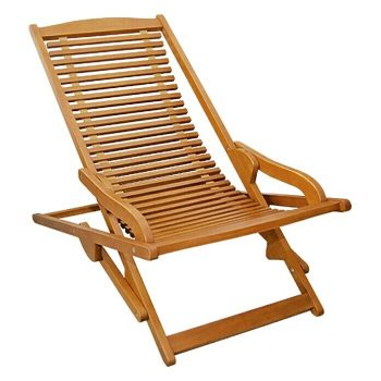 Sunfun Diana Tumbona reclinable L x An x Al: 147 x 62 x 35 cm - Marrón natural - Eucalipto - Abatible