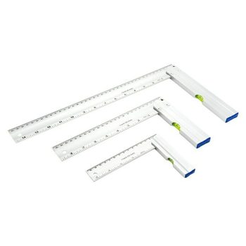 Alpha Tools Juego de escuadras 3 pzs. - Aluminio - Nivel de burbuja en asa|Mínimo 10 unidades