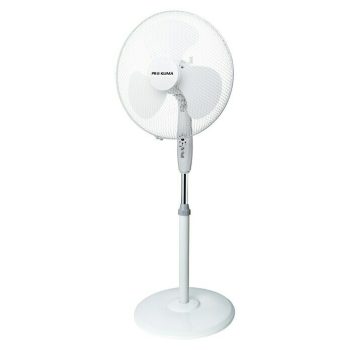 PR Klima Ventilador de pie Blanco - Diámetro: 40 cm - Con mando a distancia - 2.070 m3/h