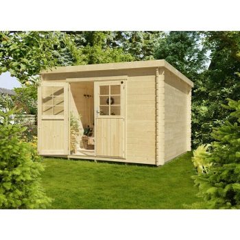 Caseta de jardín Espoo 475 Medidas ext. An x Pr: 323 x 261 cm - Madera - Natural