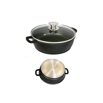 Cacerola Baja Con Tapa 28Cm Ecostone. Wecook