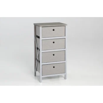 Cajonera 4 Cajones Armables Madera/Tela. Kit Closet