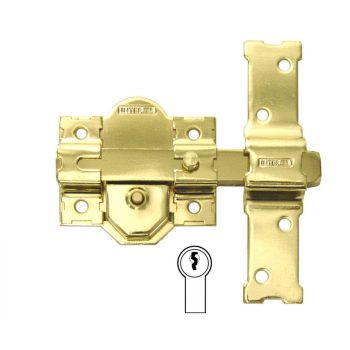 Cerrojo Sobreponer 86Mm Con Cadena Interfer 32 Dorado