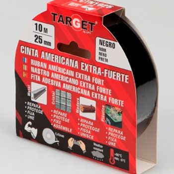 Cinta Adhesiva Americana Extra Fuerte 25Mm Negra. Target