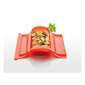 Cocina Vapor 1-2Personas Silicona Rojo. Lekue