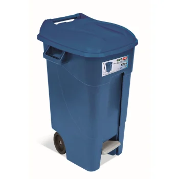 Contenedor Residuos 120L Asas, Pedal Y Tapa. Color Azul. Tayg