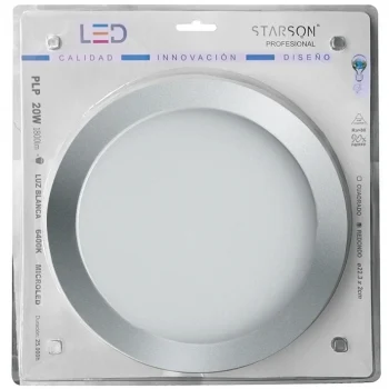 Foco IluminacióN Downlight Led 20W 1800Lm 6400K Plata. Starson
