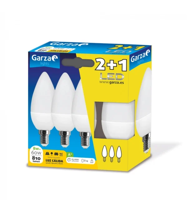 Lampara IluminacióN Led Vela E14 8W 810Lm. Garza