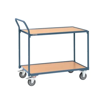 Mesa Rodante Tubo Acero 2 Baldas Madera 0850X500Mm Asa Vertical. Promat