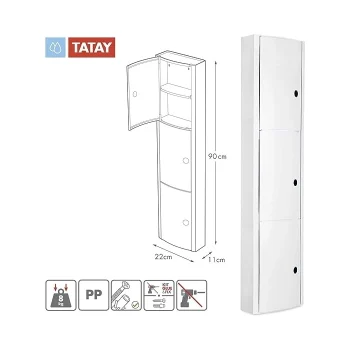 Mueble De Baño Tatay PláStico Vertical 3 Puertas.