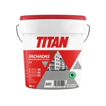 Pintura Revestimiento Blanco Mate Fachadas AcríLico F3. Titan