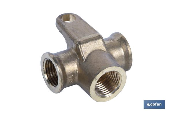 "T" Roscada con Soporte