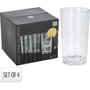 Vaso De Mesa 300 Ml Cristal Tumbler 4 Pz. Koopman
