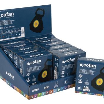 Expositor de Linternas Pequeñas Cob Led Recargables - Incluye 12 Unidades