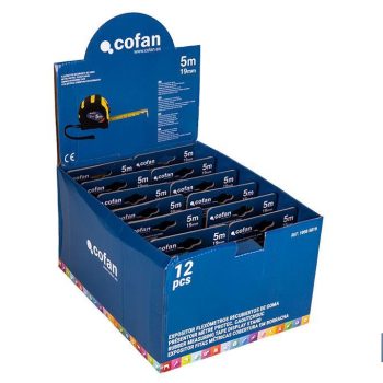 Expositor para flexómetros con protección de goma de Cofan - Incluyen los flexómetros - Varias medidas y capacidades