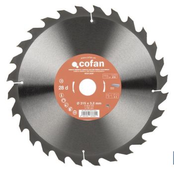 Hoja de sierra circular - Disco de corte para madera - Ideal para sierras circulares de mesa - 28 dientes - Medidas: 315 x 3,2 x 30 mm