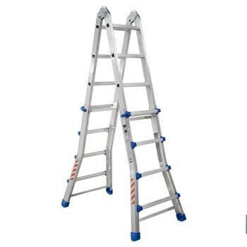 Escalera Plus Multiposición fabricada en Aluminio - Con diferentes medidas y Peldaño s - Normativa EN 131 y 150 kilos