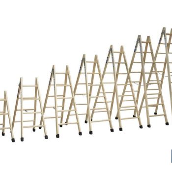 Escaleras de Madera Dobles de Alta Resistencia - Diferentes tamaño s y alturas - Seguridad garantizada