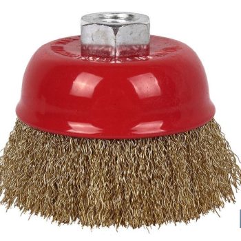 Cepillo Alambre Copa Ondulado M14 Acero Latonado |Mínimo 10 unidades