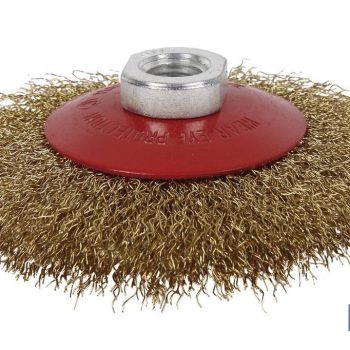 Cepillo Alambre Oblicuo Ondulado Acero Latonado |Mínimo 10 unidades