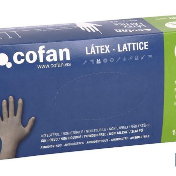 Caja de 100 guantes de látex sin polvo - Resistentes - 100 % de látex - Dispensador de guantes |Mínimo 10 unidades