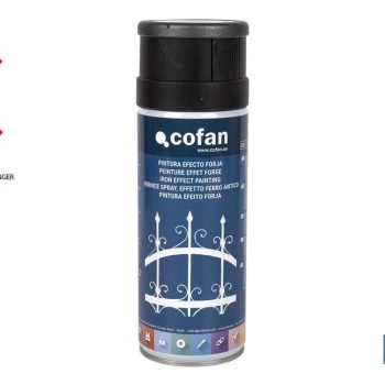 Pintura en Spray - Efecto forja - Color Negro o Gris - Envase de 400 ml |Mínimo 10 unidades