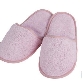 Zapatillas Baño - Modelo Flor - Color Rosa Claro - 100% Algodón - Gramaje 500 g/m2 - Talla M o L |Mínimo 10 unidades