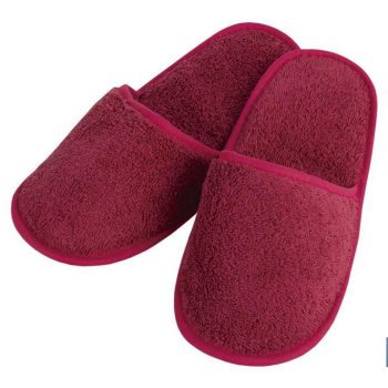 Zapatillas de Baño - Modelo París - Color Burdeos - 100% Algodón - Gramaje 500g/m2 - Talla M o L |Mínimo 10 unidades
