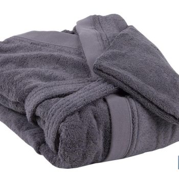 Albornoz Color Antracita - Modelo Piedra - 100% Algodón - Gramaje 500g/m2 - Varias Tallas